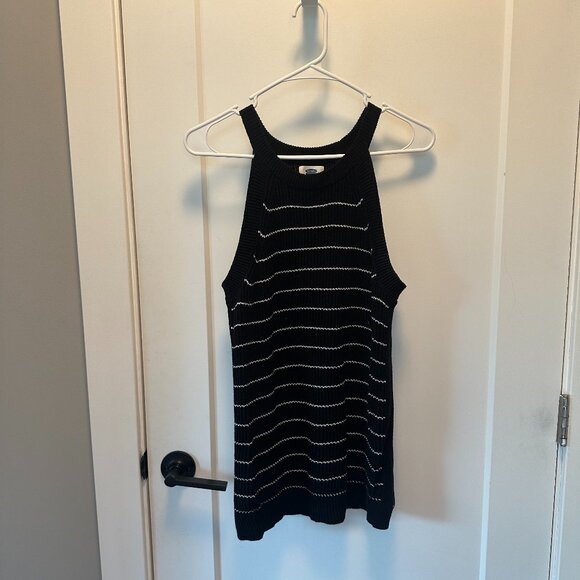 Relaxed Sweater Tank for Women Black and White Size medium - Picture 1 of 4